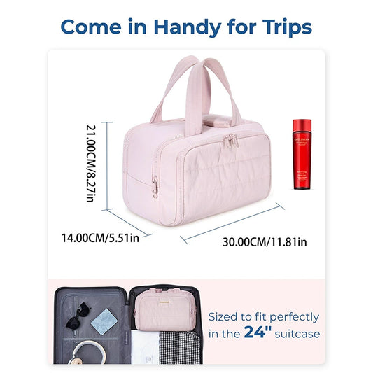 Large-Capacity Multifunctional Travel Toiletry Bag  Organizer for Women’s Essentials · Brush Pouch · Travel Essentials