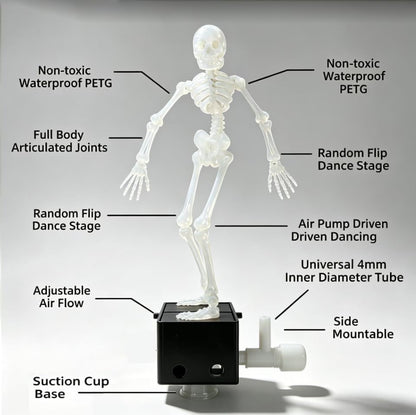 💀Dancing Skeleton Aquarium Ornament with Bubbles