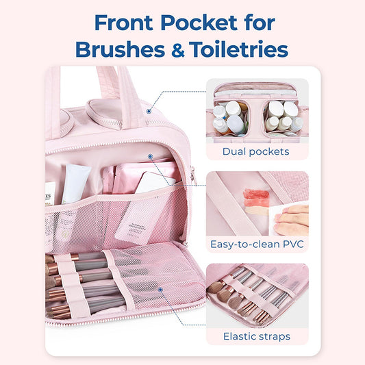 Large-Capacity Multifunctional Travel Toiletry Bag  Organizer for Women’s Essentials · Brush Pouch · Travel Essentials