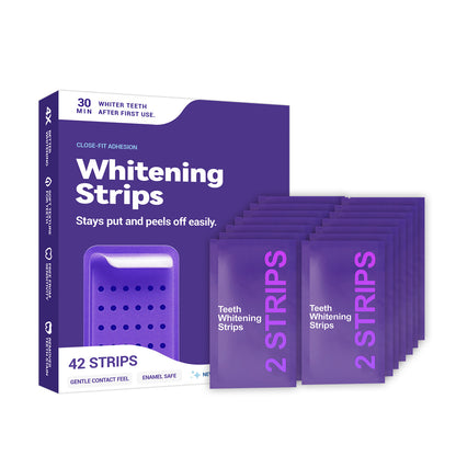 Purple Teeth Whitening Strips - 7/21 Whitening Sessions - Non Sensitive Teeth Whitening - Peroxide-Free