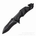 Tactical Survival Folding Pocket Knife – Military Grade EDC Utility Knife with Window Breaker & Seatbelt Cutter for Camping Hunting Outdoor Emergency