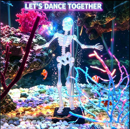 💀Dancing Skeleton Aquarium Ornament with Bubbles