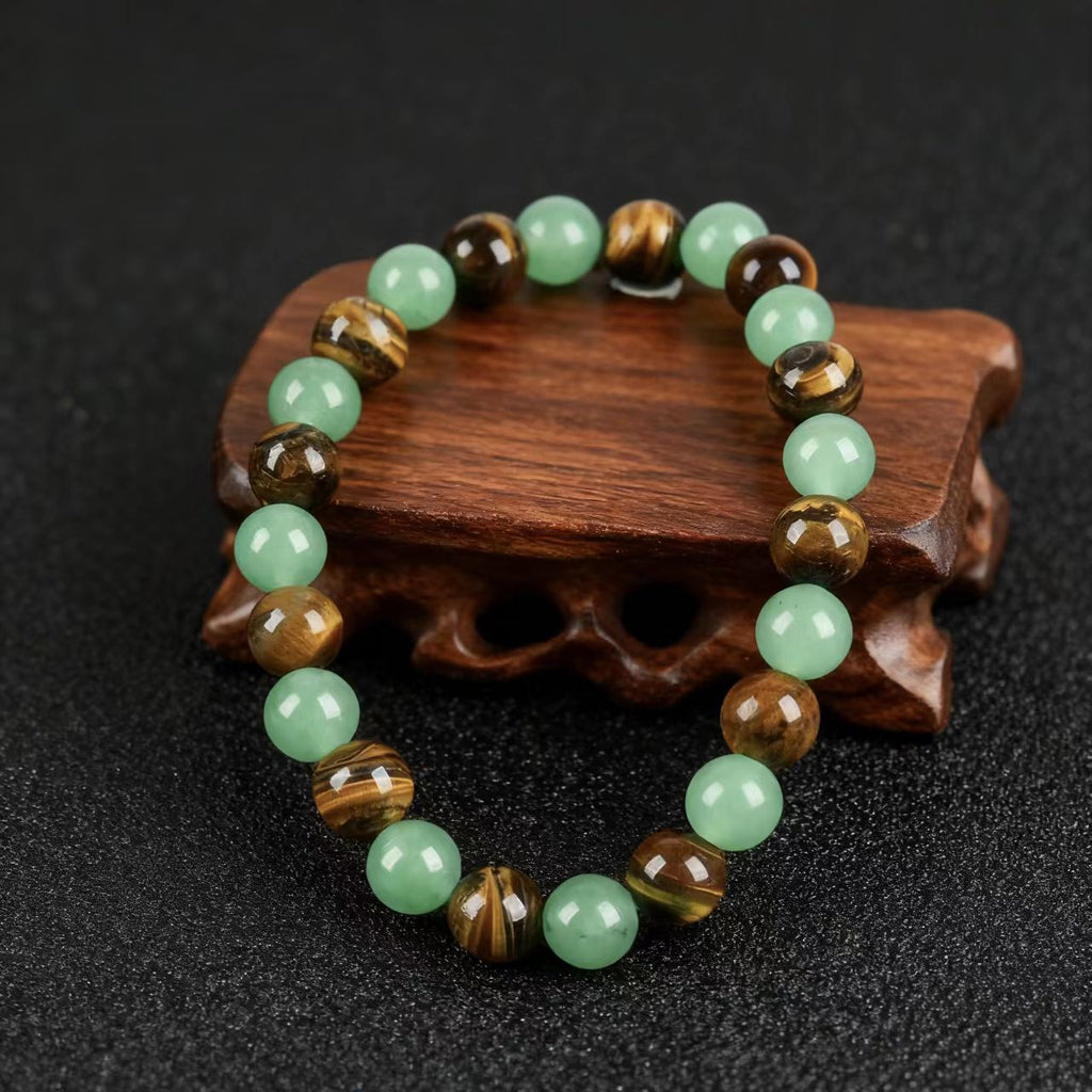 Wealth Attracting Tiger Eye & Green Aventurine Bracelet