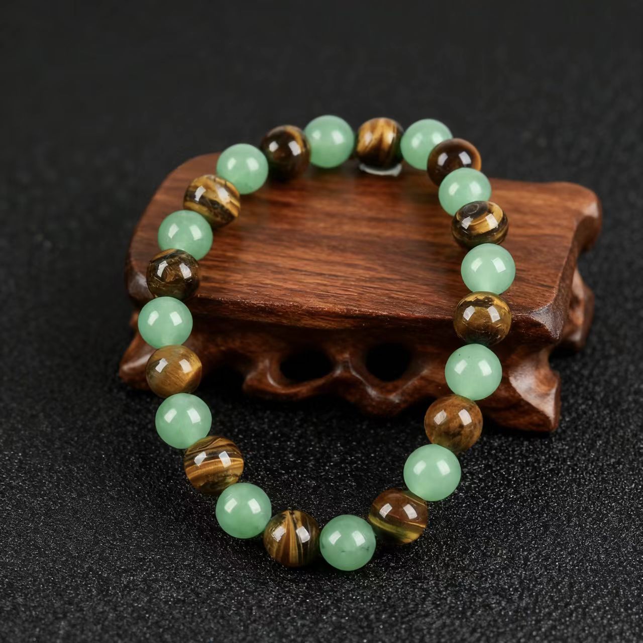 Wealth Attracting Tiger Eye & Green Aventurine Bracelet
