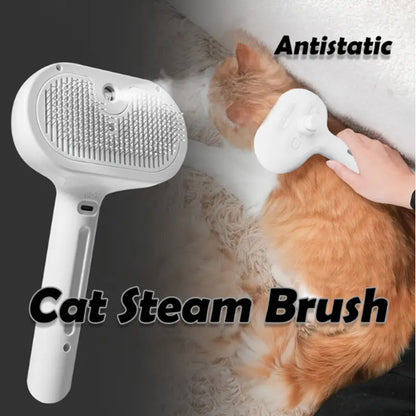 Pet Spray Massage Comb, Steam Grooming Brush, Cat Hair Remover, Cat and Dog Shedding Remover, No-Shower Cat Comb