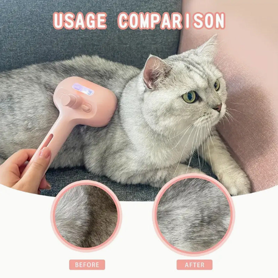 Pet Spray Massage Comb, Steam Grooming Brush, Cat Hair Remover, Cat and Dog Shedding Remover, No-Shower Cat Comb