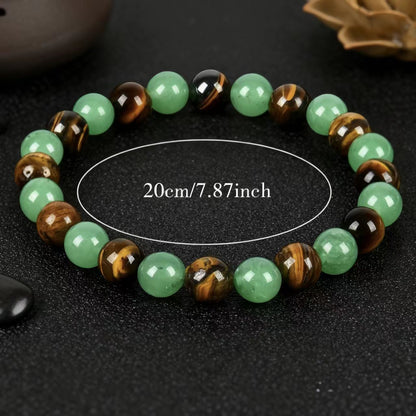 Wealth Attracting Tiger Eye & Green Aventurine Bracelet