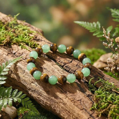 Wealth Attracting Tiger Eye & Green Aventurine Bracelet