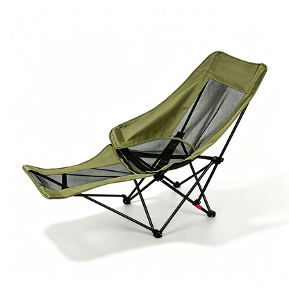 Fold‑Out Reclining Camping Lounge Chair with Footrest | Breathable & Heavy‑Duty for All Outdoor Scenes