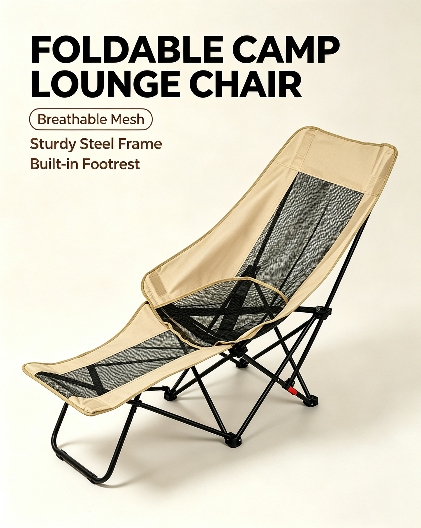 Fold‑Out Reclining Camping Lounge Chair with Footrest | Breathable & Heavy‑Duty for All Outdoor Scenes
