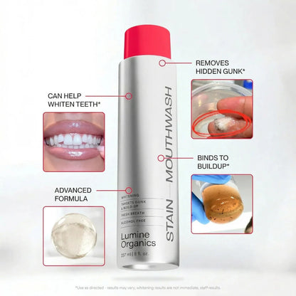 lD Stain WhHismiitening Mouthwash for White Teeth, Freshens Breath with Essential Oils 237ml