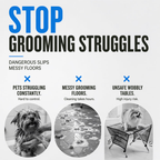 🛁 Struggle-Free Pet Grooming Starts Here – 2-in-1 foldable grooming bed that stops scratches, bites, and anxious wiggles. 😎