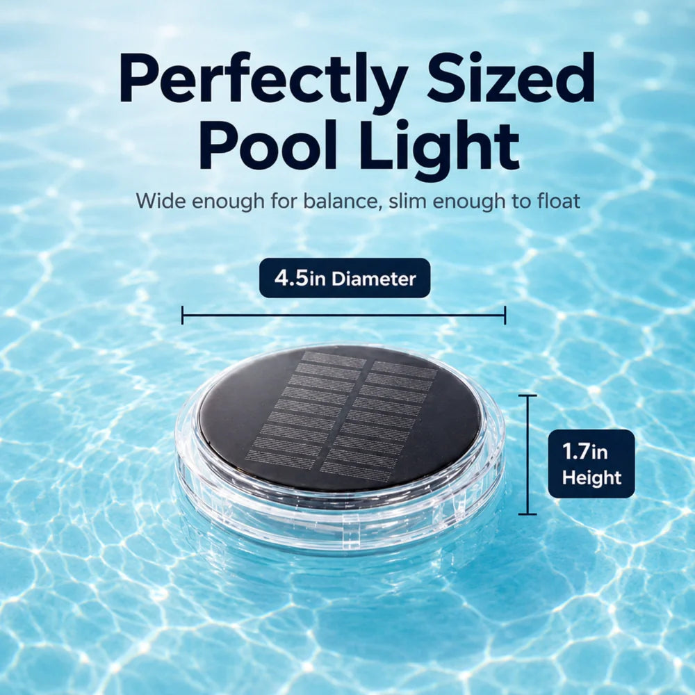 Solar-Powered Floating Pool Lights, RGB Pool Light Strips with Remote Control, IP68 Waterproof, Suitable for Above-Ground Pools, Pool Parties, In-Ground Pools, and Hot Tubs
