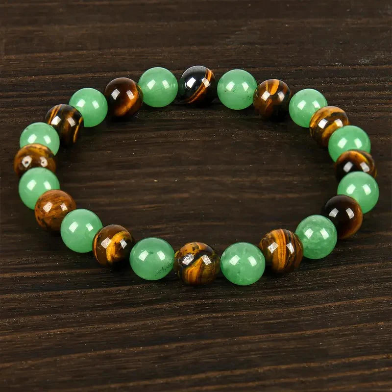 Wealth Attracting Tiger Eye & Green Aventurine Bracelet