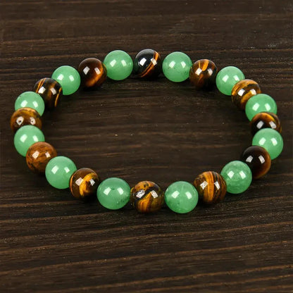 Wealth Attracting Tiger Eye & Green Aventurine Bracelet