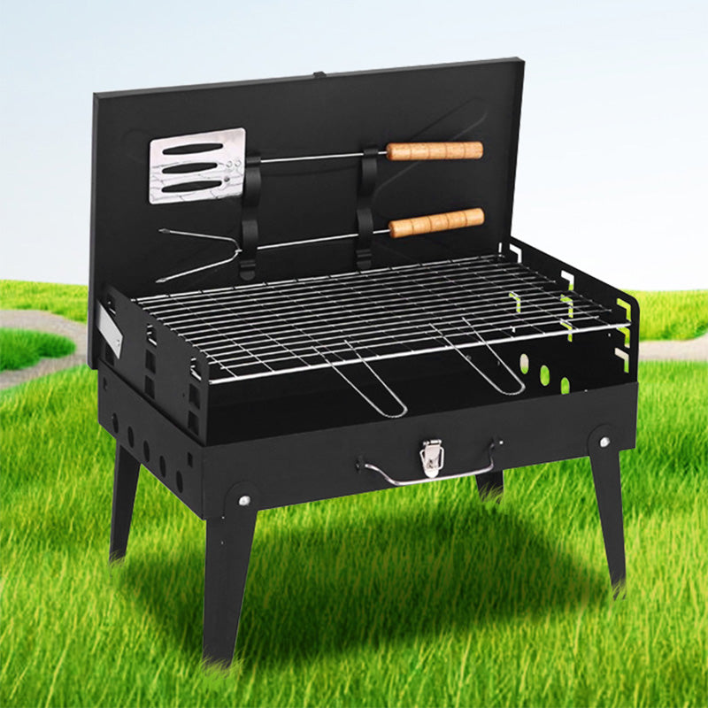 ✨ Portable Folding Charcoal Grill – Stainless Steel, Quick Setup, Easy Clean 🍃
