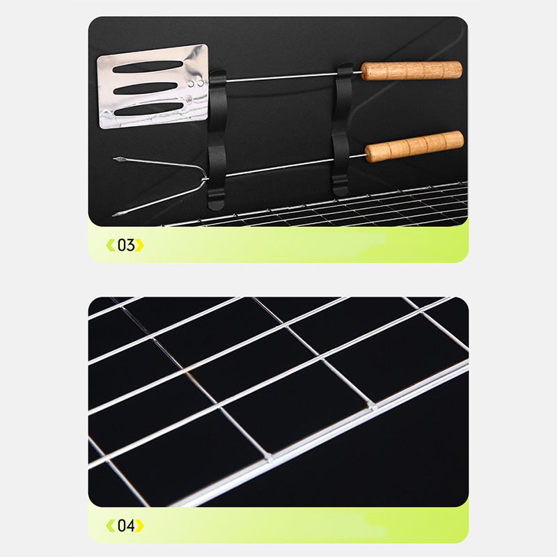 ✨ Portable Folding Charcoal Grill – Stainless Steel, Quick Setup, Easy Clean 🍃