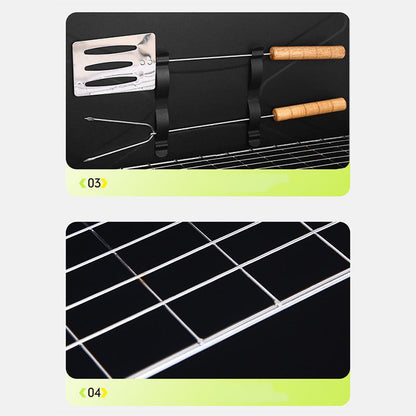 ✨ Portable Folding Charcoal Grill – Stainless Steel, Quick Setup, Easy Clean 🍃