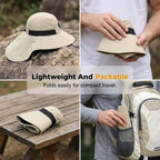 UPF 50+ Wide Brim Sun Hat with Neck Flap
