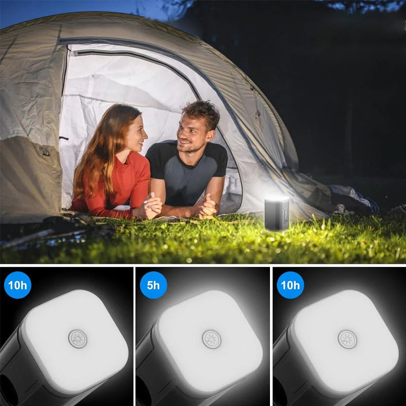 🏕️ Rechargeable Camping Air Pump – LED Light, Fast Inflation, Compact & Portable
