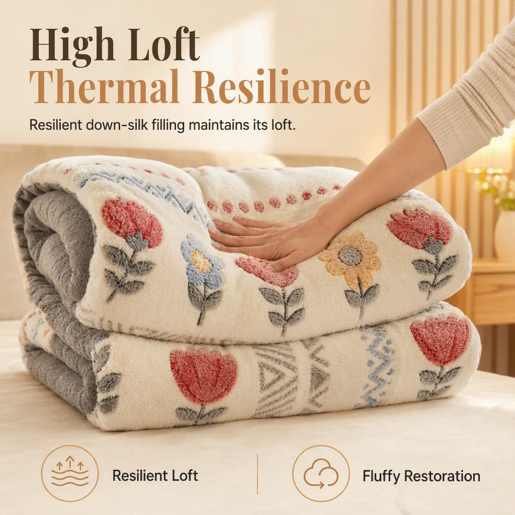 ⏳Limited-time 50% off⏰🛌 Double-Sided Sherpa Fleece Comforter – Thick Warm Winter Quilt, Soft Velvet Feel | Cozy Bedroom Bedding for Ultimate Comfort❄️